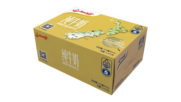 安佳超高温灭菌全脂牛奶限量版包装示意图