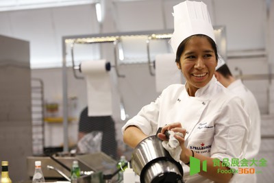 Elizabeth Puquio Landeo, 2018 Global Finalist for Latin America, portrayed during the preparation of her signature dish at the 2018 S.Pellegrino Young Chef Global Final.