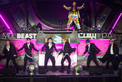 Mo<em></em>nsta X and Steve Aoki performing at MDL Beast, a three-day festival in Riyadh, Saudi Arabia, bringing together the best in music, performing arts and culture.