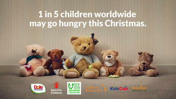 今年圣诞节，全球可能有五分之一的儿童挨饿 都乐Unstuffed Bears（瘪肚小熊）倡议旨在提高意识、筹集资金以应对全球饥饿危机